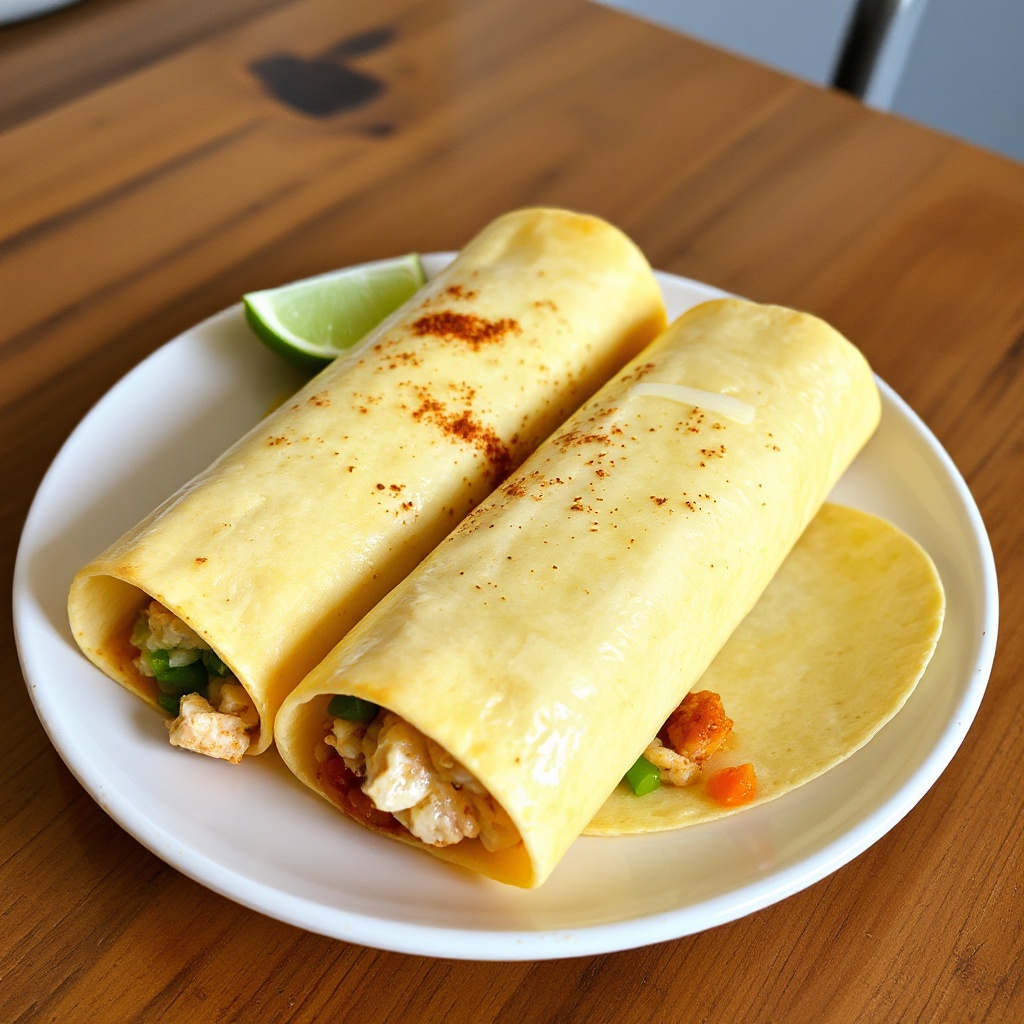 Würzige Limetten-Hühnchen-Taquitos
