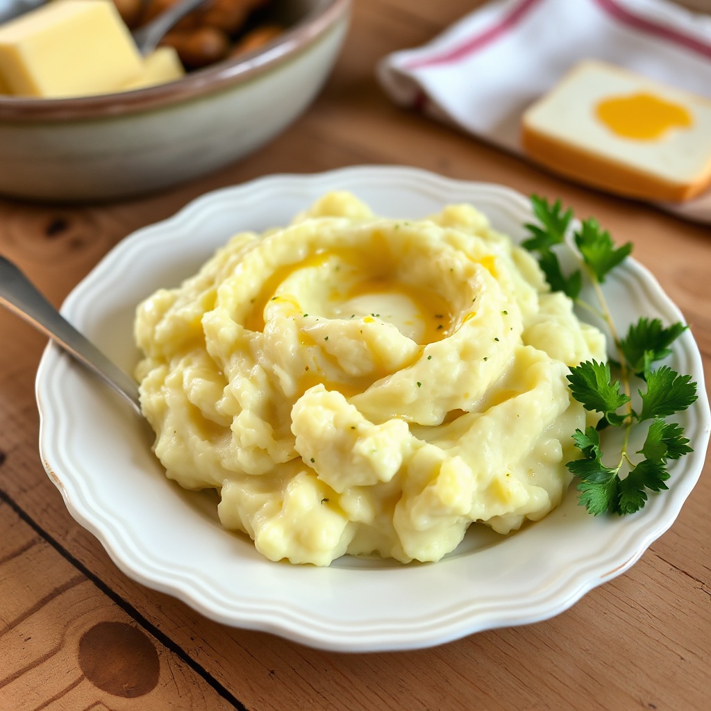 Creamy Buttermilk Mustard Mashed Potatoes