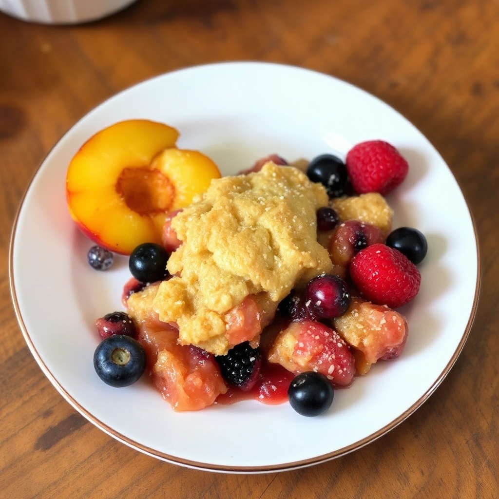 Goldener Pfirsich- und Beeren-Cobbler