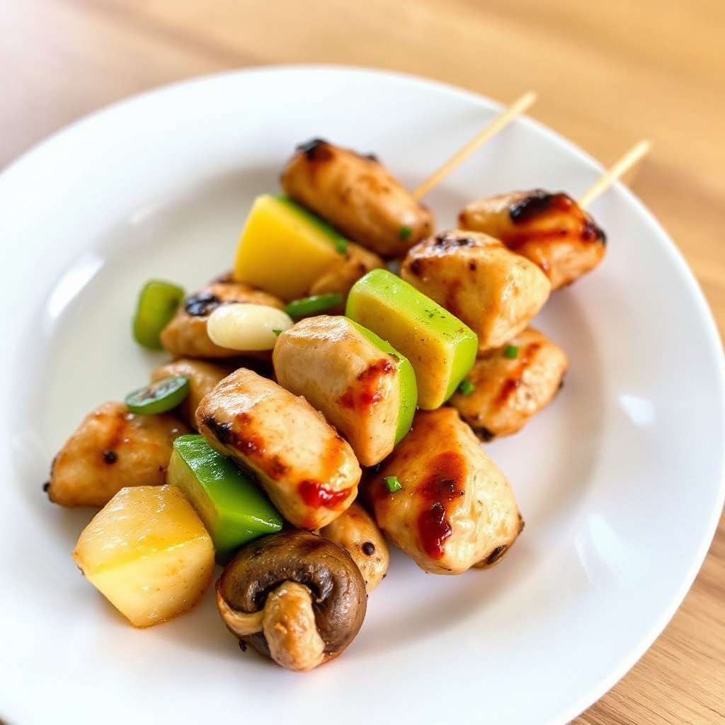 Spiedini di Pollo Grigliati con Glassa Tropicale