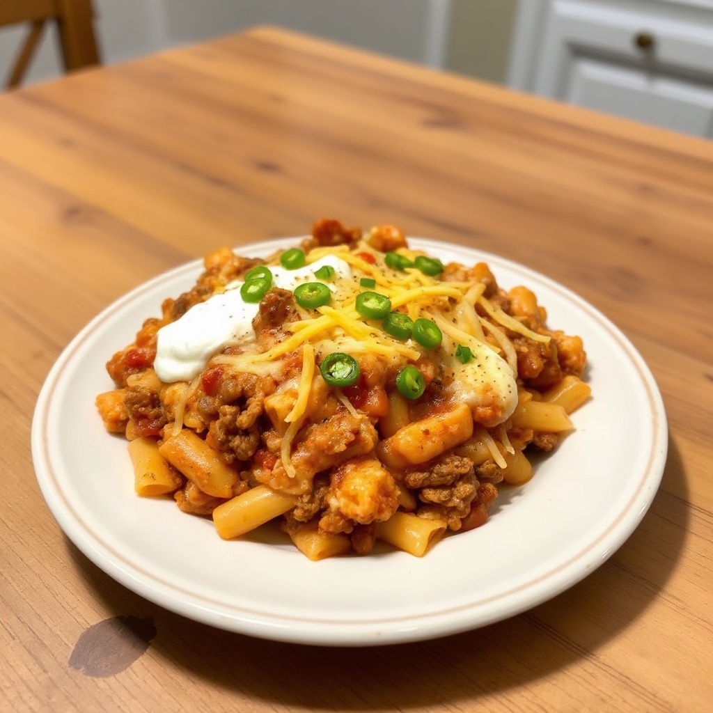 Käse-Taco-Nudeln Auflauf