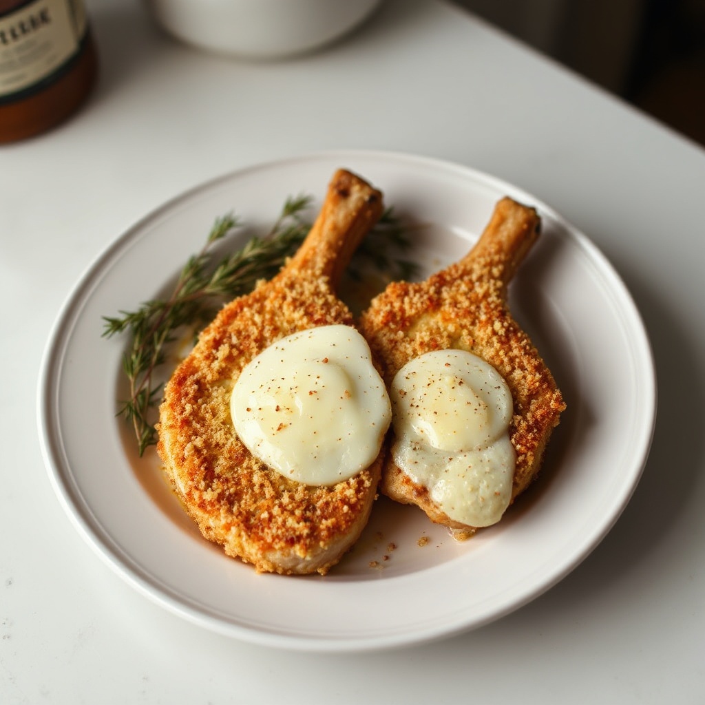 Knusprige Parmesan-Krusten Schweinekoteletts