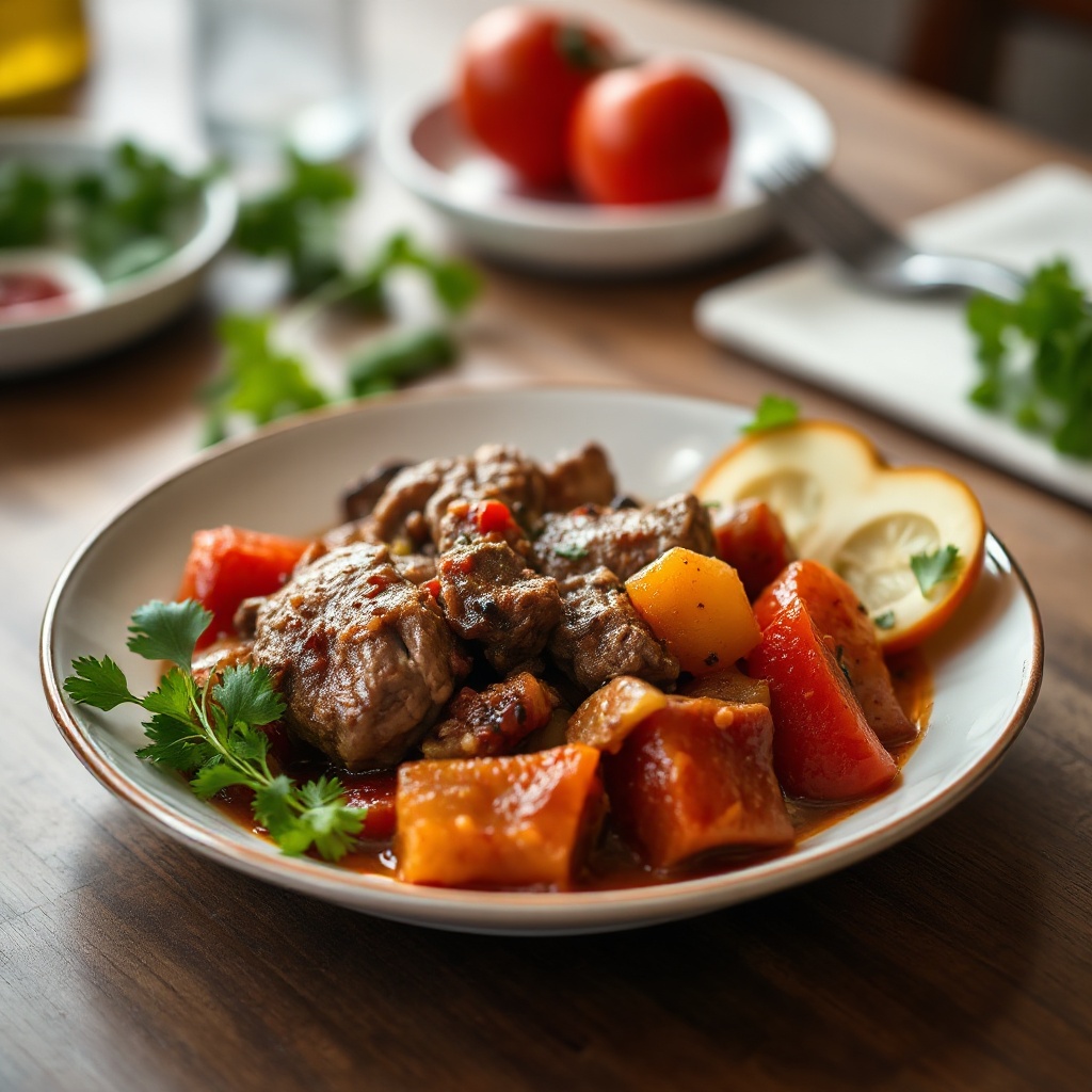 Hearty Lamb and Pepper Stew