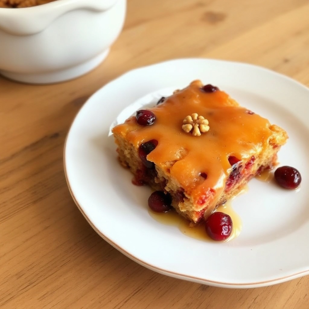 Cranberry-Walnuss-Auflauf mit Zitrusglasur
