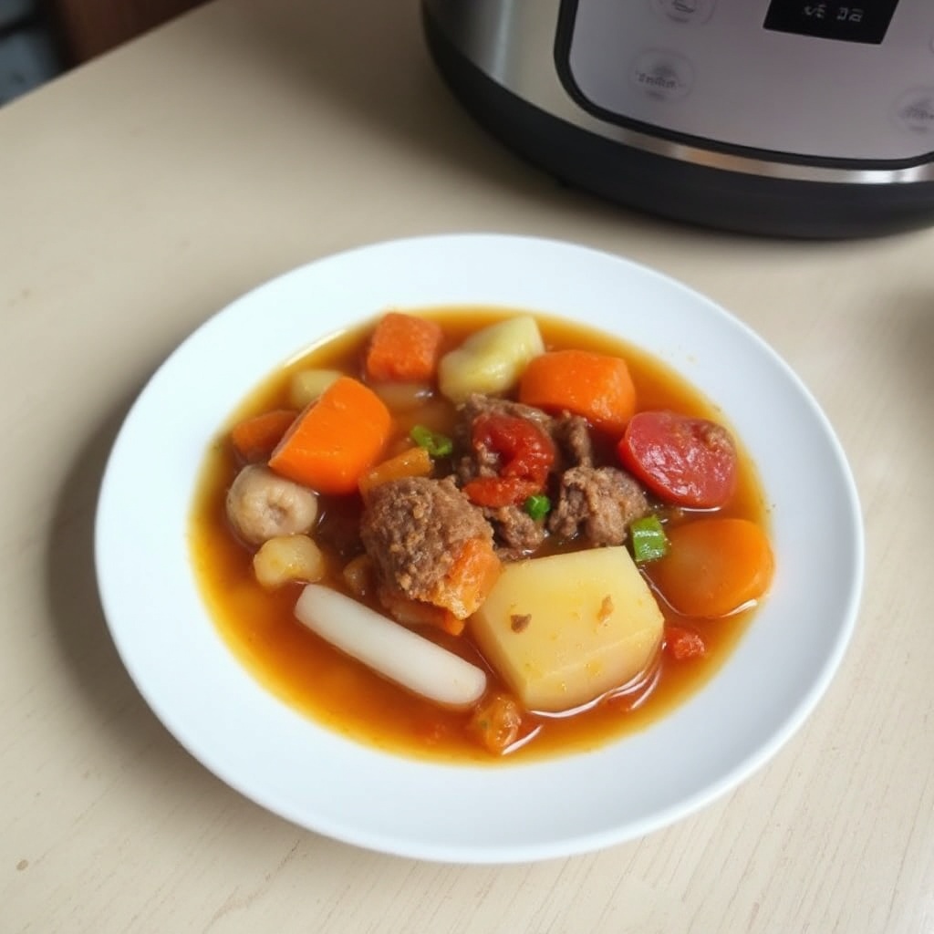 Hearty Vegetable Beef Soup - Simplified Pressure Cooker Method
