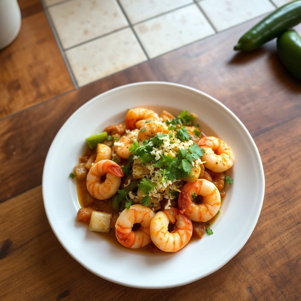 Gamberetti e Tomatillo al Forno