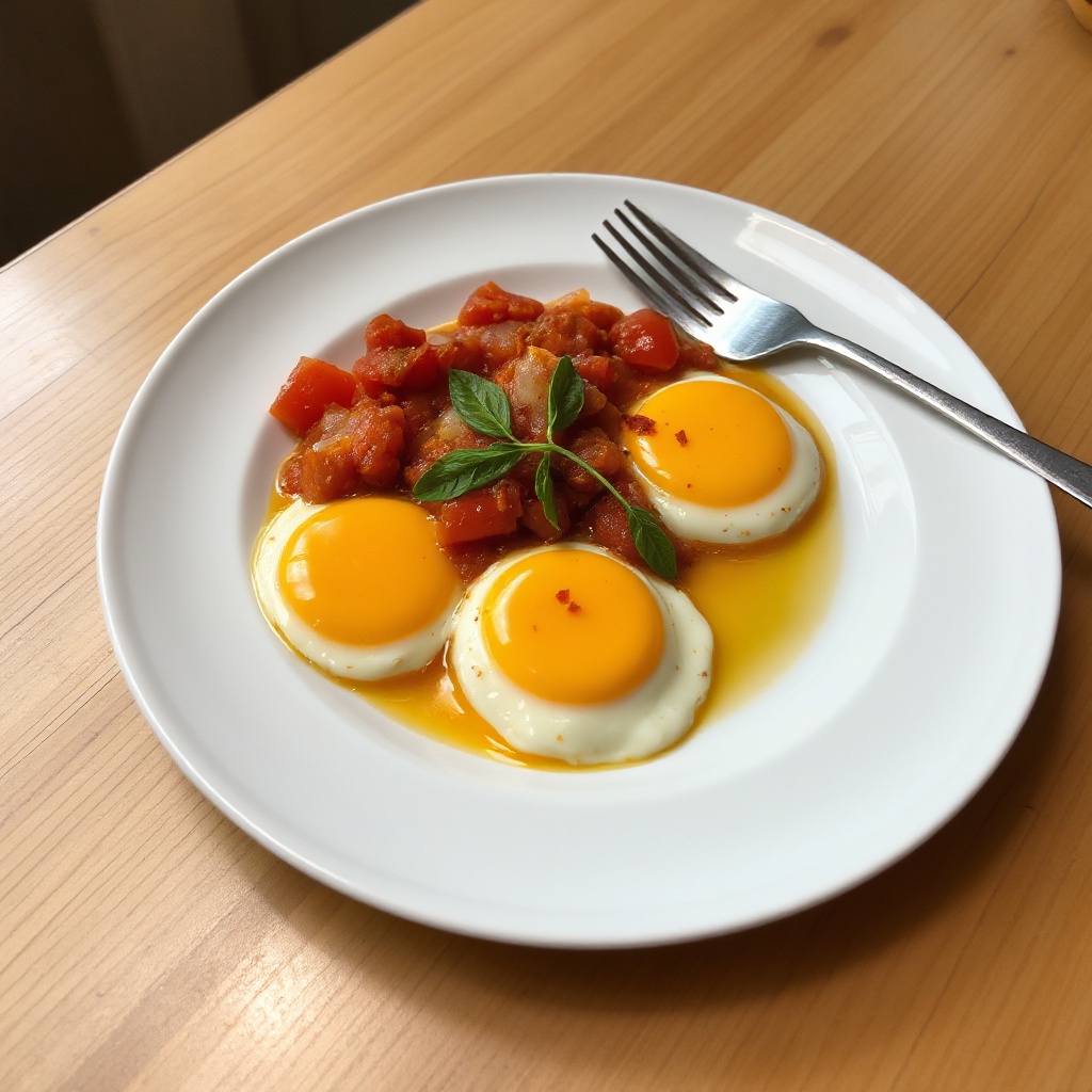 Würzige Tomaten-Eier im Pochierstil