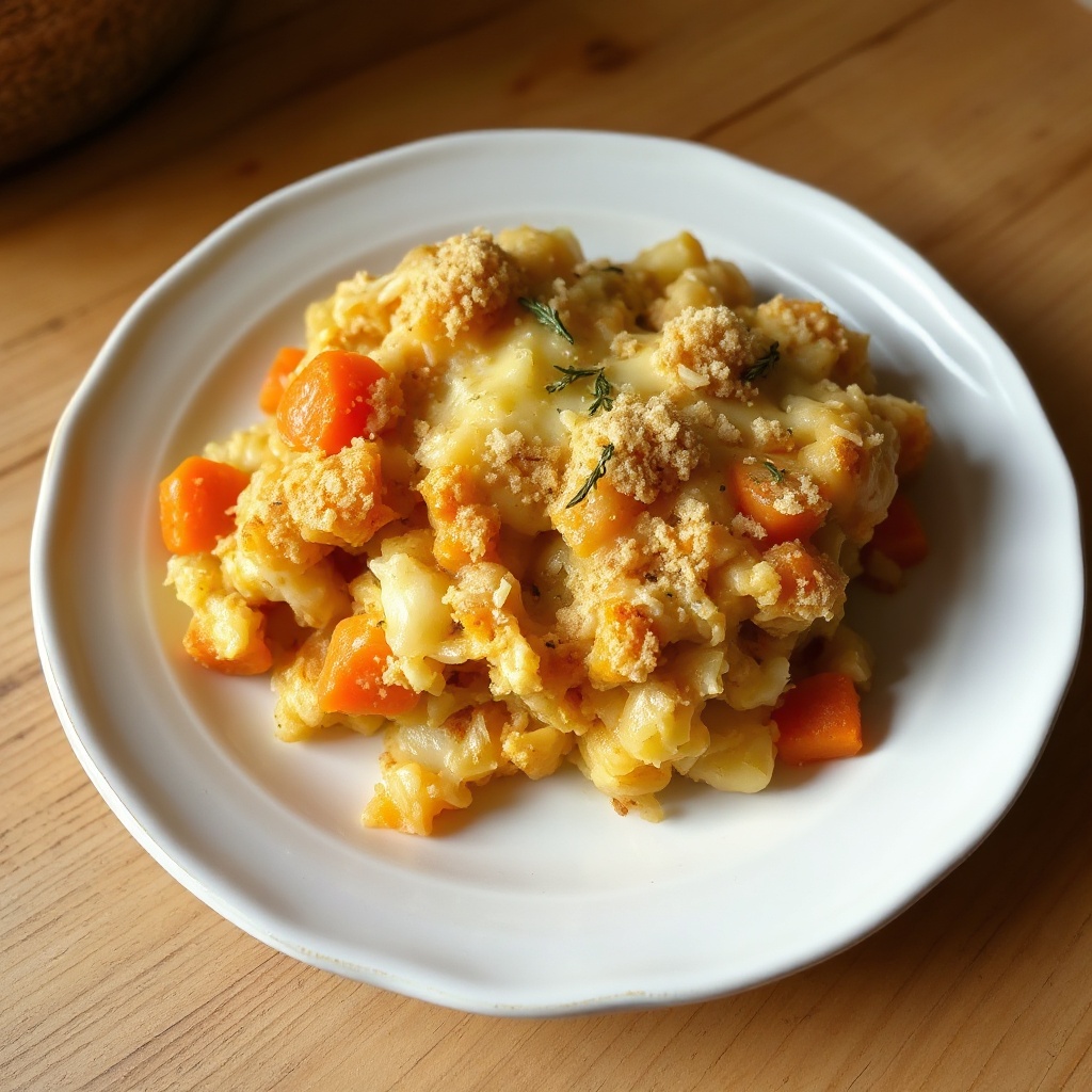 Käse-Kohl und Karotten Auflauf