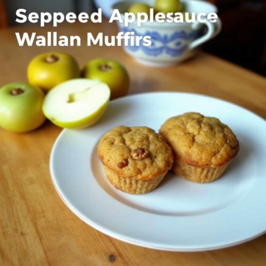 Gewürzte Apfelmus-Walnuss-Muffins