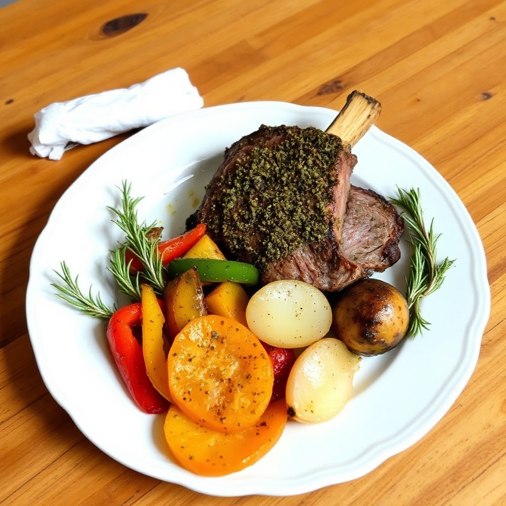 Herb-Crusted Tri-Tip with Roasted Vegetables