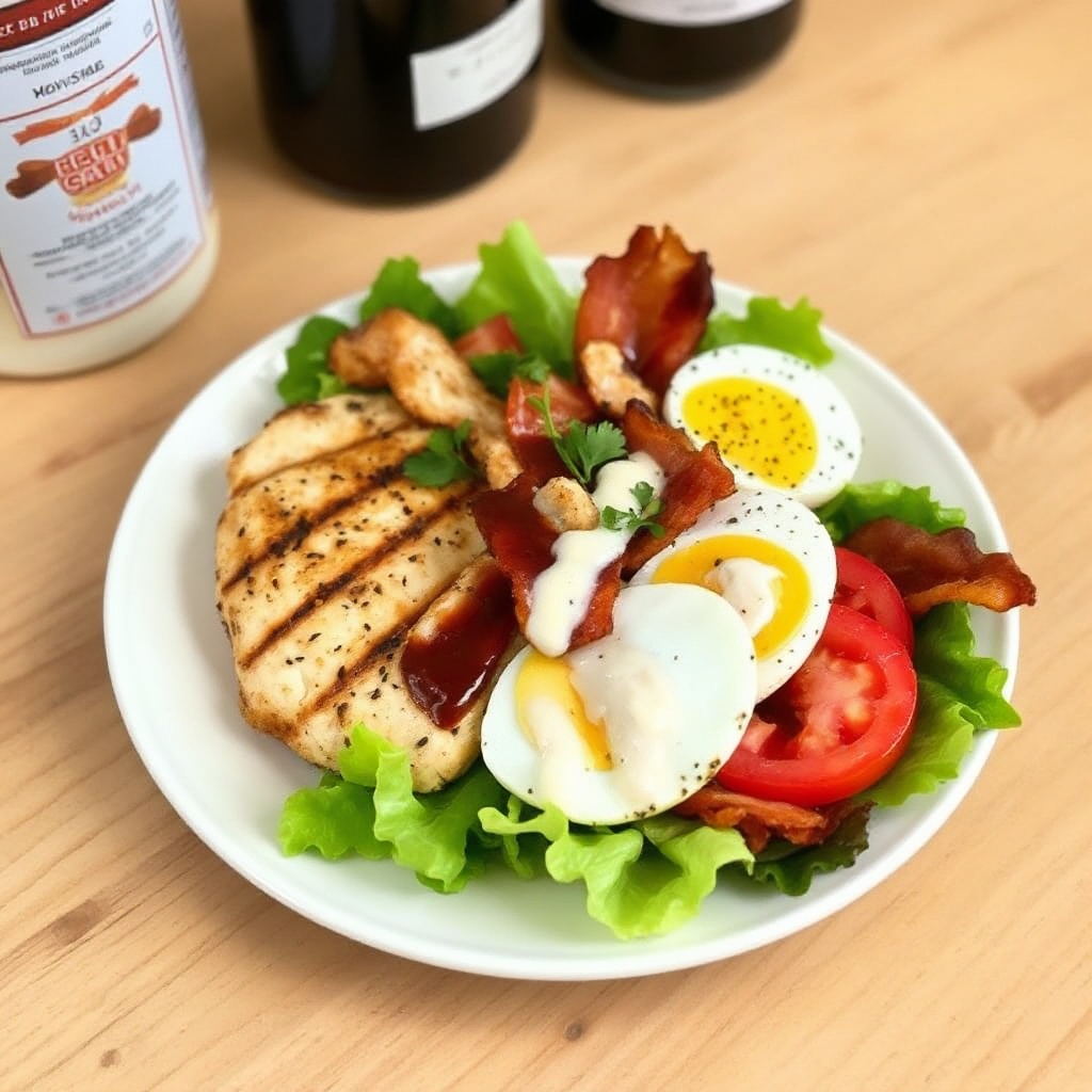 Grilled Chicken BLT Salad with Creamy Lemon Dressing