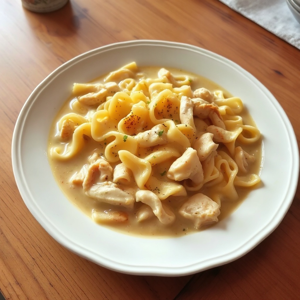 Zuppa di Pollo Cremosa con Noodles