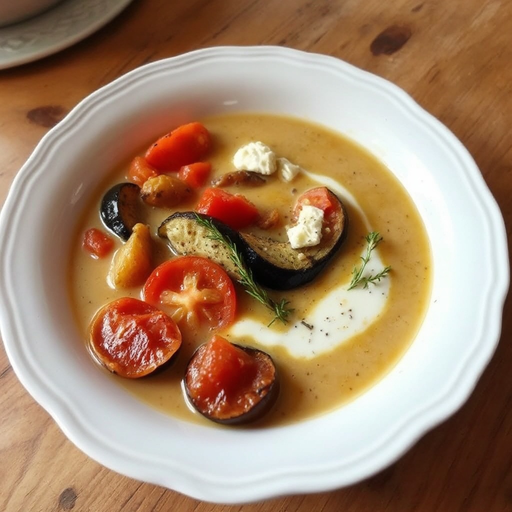 Cremige geröstete Gemüsesuppe