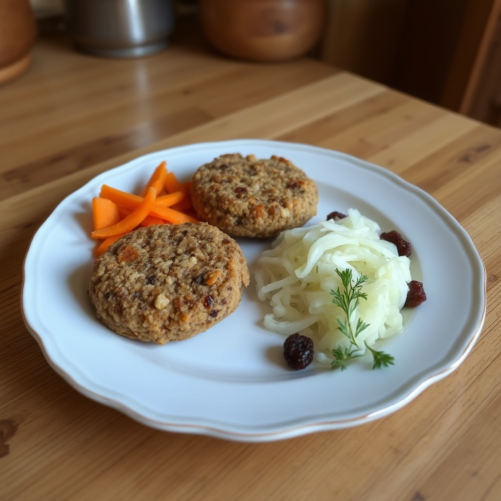 Rohe Walnuss- und Karotten-Patties