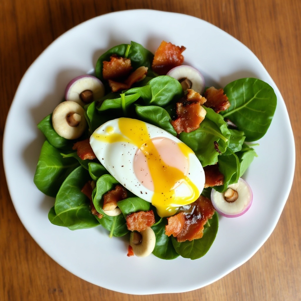 Spinach Salad with Honey Mustard Bacon Dressing