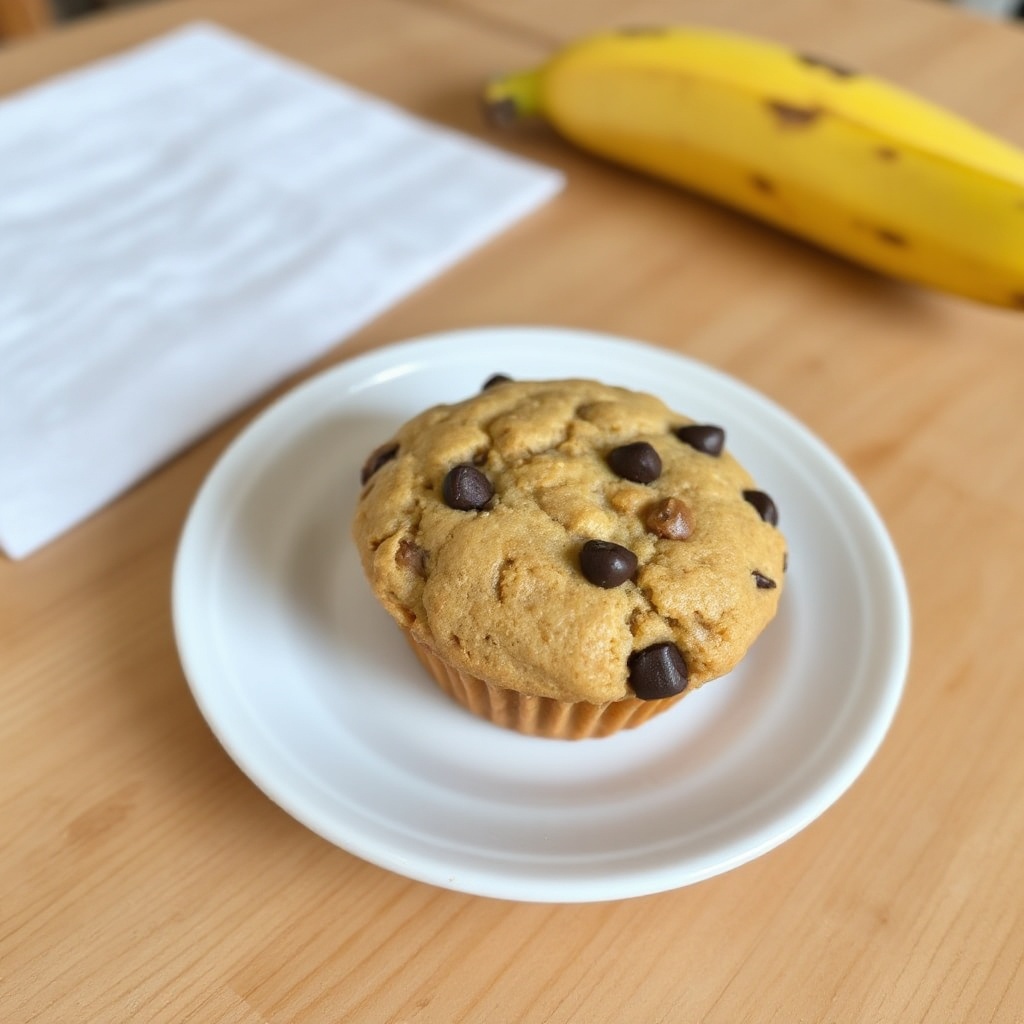 Bananen-Erdnussbutter-Schokoladenstückchen-Muffins