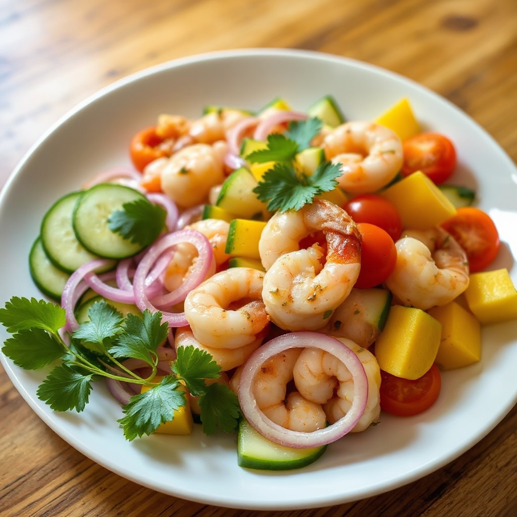 Tropischer Garnelensalat