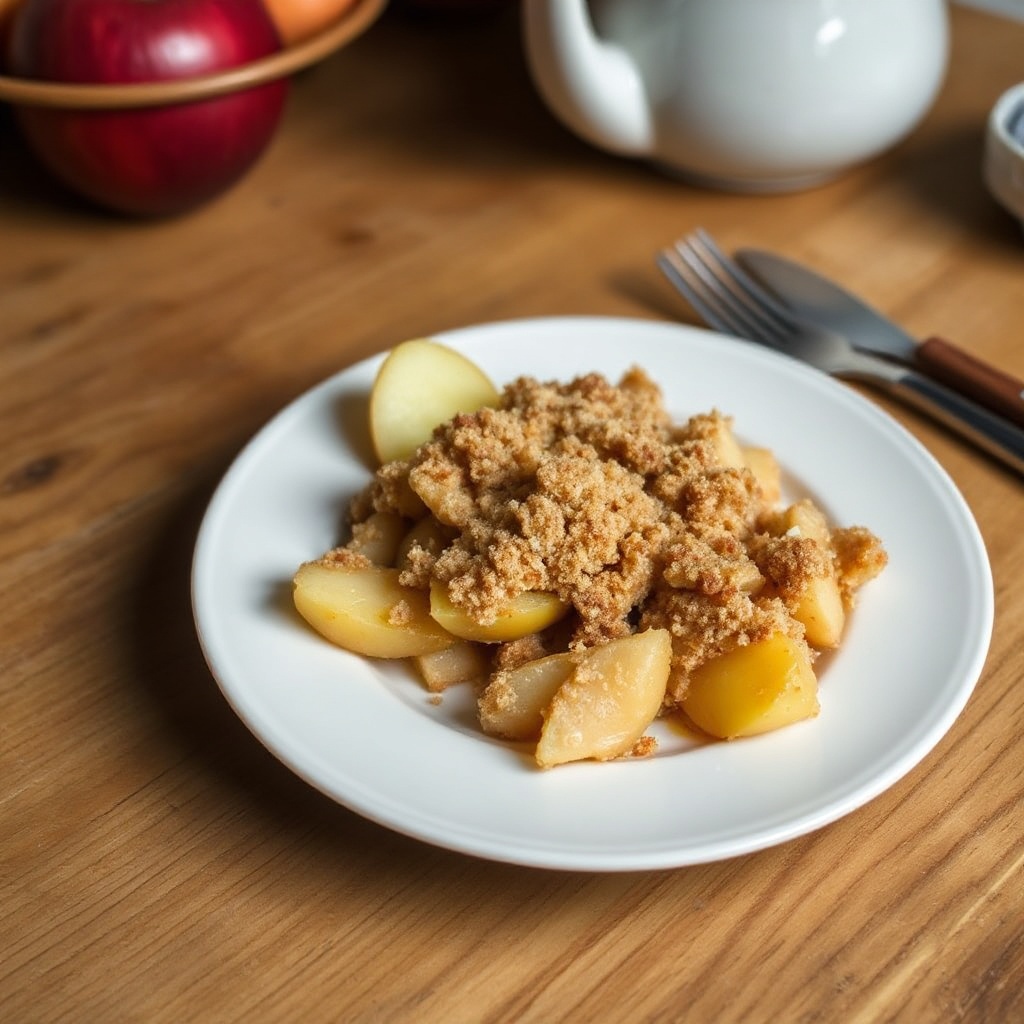 Warmer Apfel-Crumble-Genuss