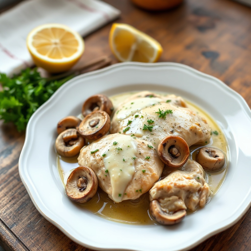 Cremige Zitronenkräuter-Hähnchen