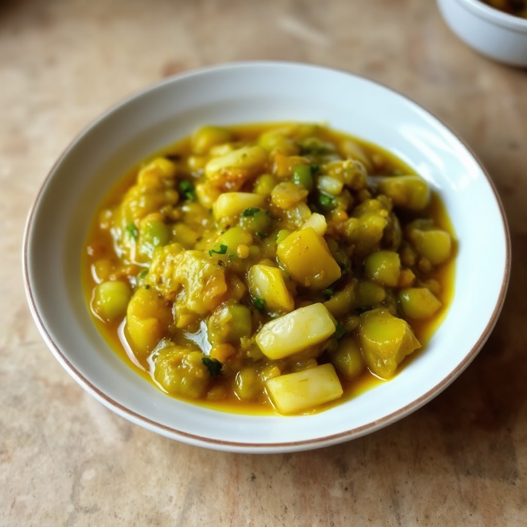 Säuerlicher Chutney aus grünen Tomaten