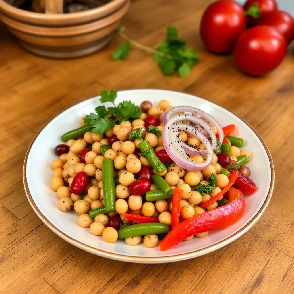 Insalata di Quattro Fagioli con Condimento Piccante
