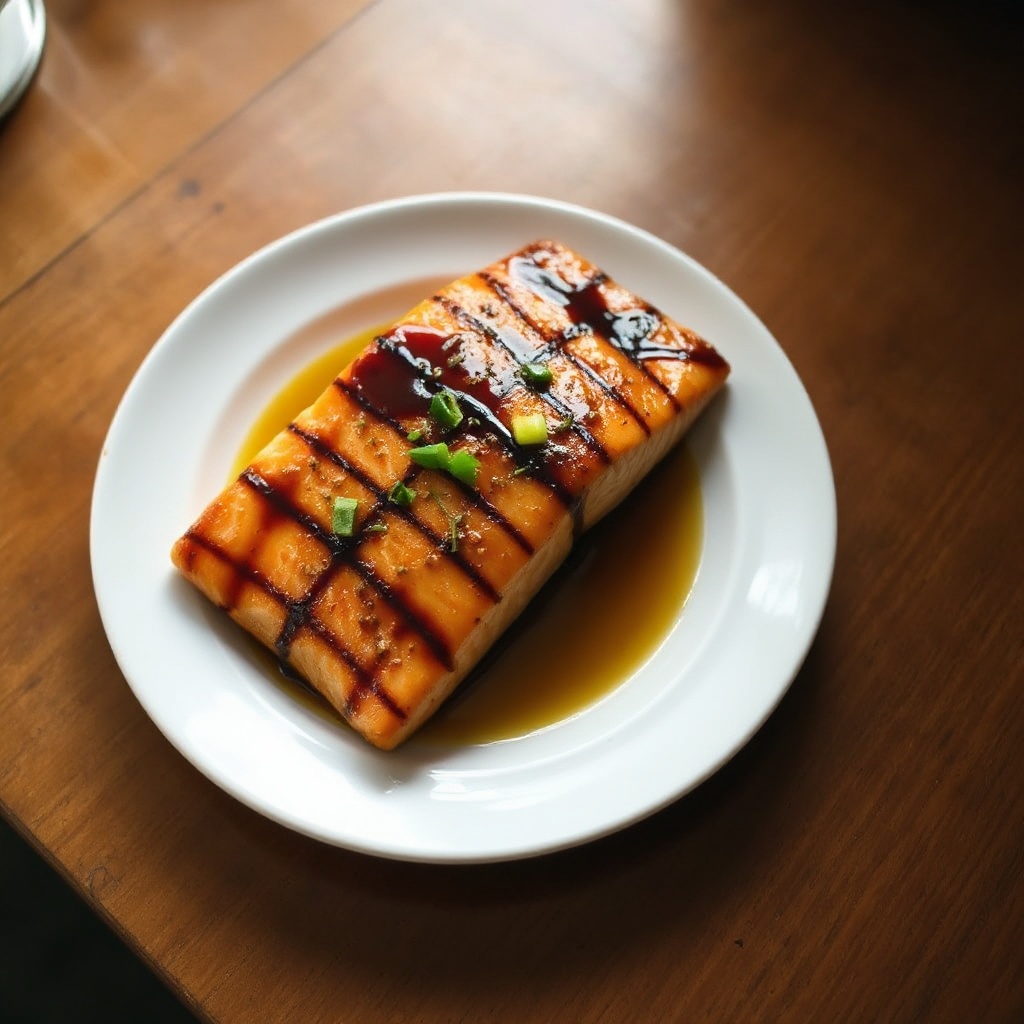 Salmone Grigliato Glassato al Miele e Salsa di Soia