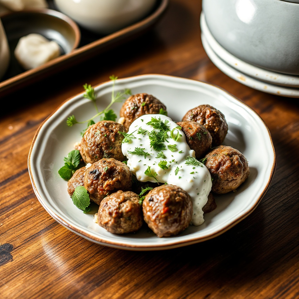 Mediterranean Lamb Meatballs with Tzatziki Sauce