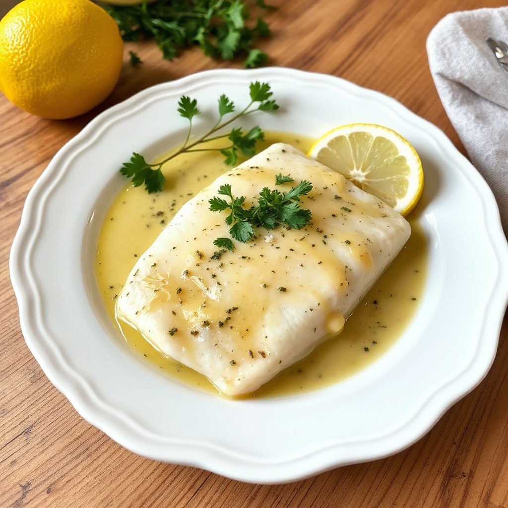 Seeteufel mit Zitronen-Kräuter-Buttersoße