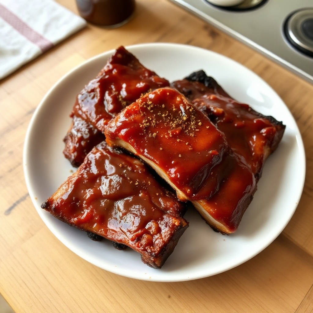 Zarte BBQ-glasierten Rippchen