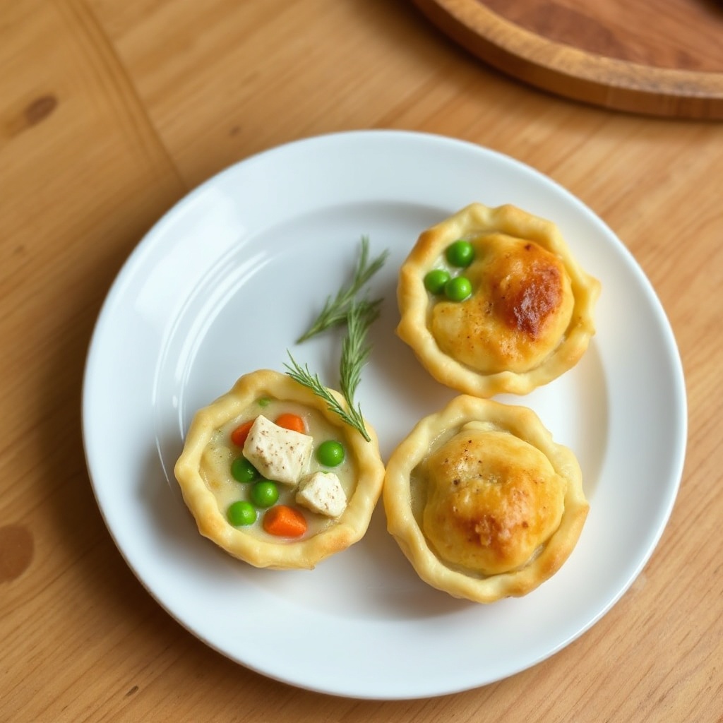 Mini-Hühnchen-Pasteten mit blättrigem Teig