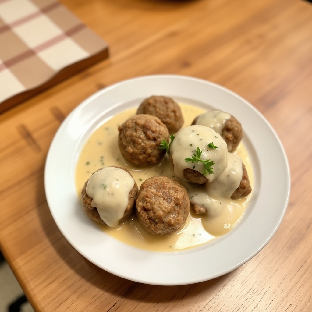 Schwedische Fleischbällchen mit cremiger Sauce
