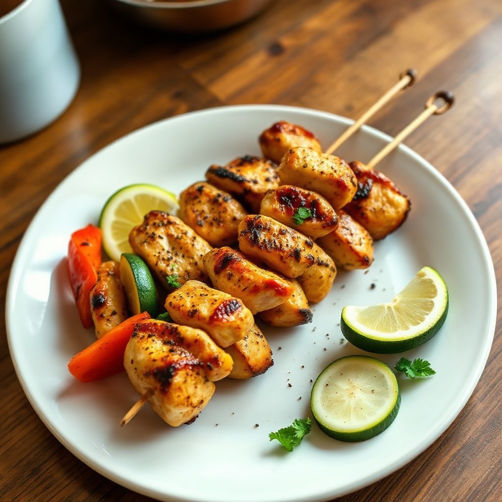 Gegrillte Zitrus-Ingwer-Hähnchenspieße