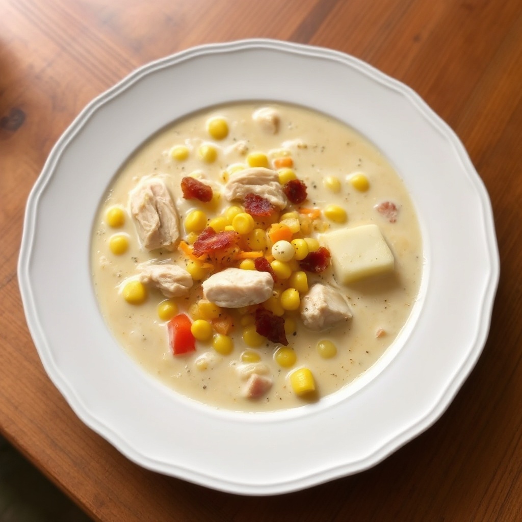 Cremige Hühner- und Mais-Chowder