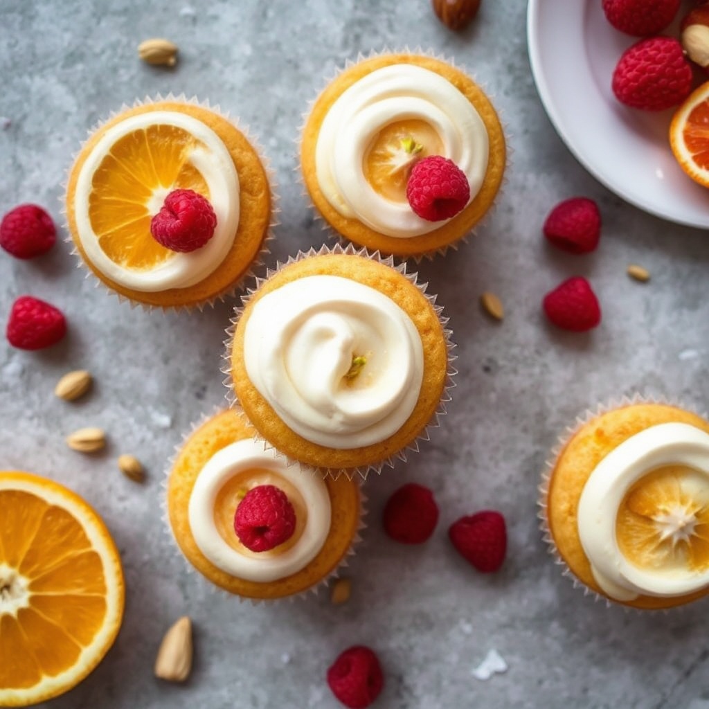 Orange and Pistachio Cupcakes