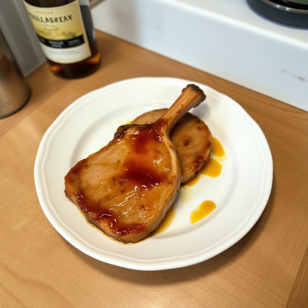 Whiskey-Infundierte Glasierte Schweinekoteletts