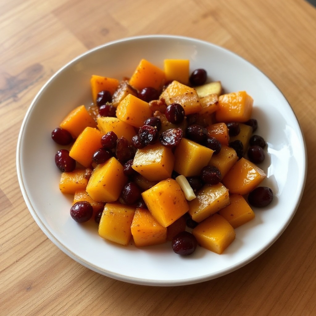 Geröstete Butternut-Kürbis- und Apfel-Mischung