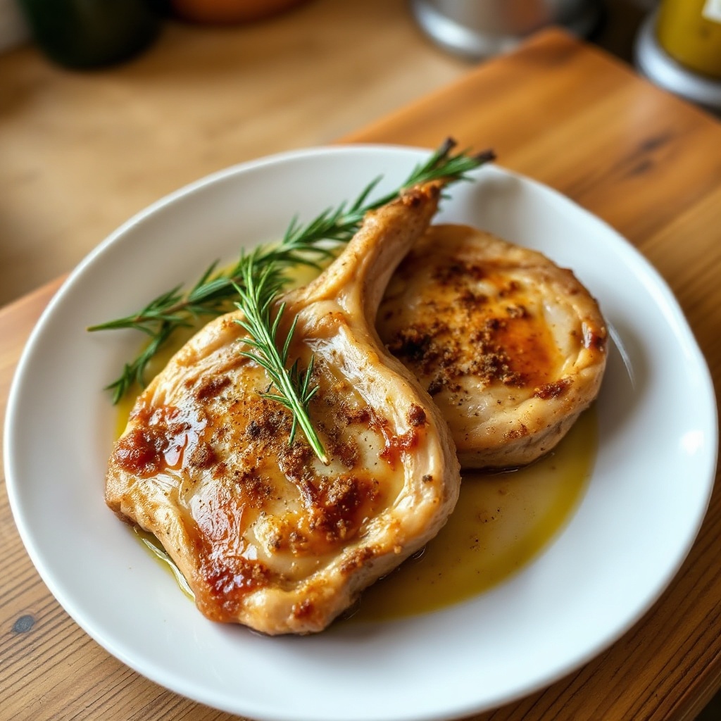 Herzhafte Kräuter-infused Schweinekoteletts