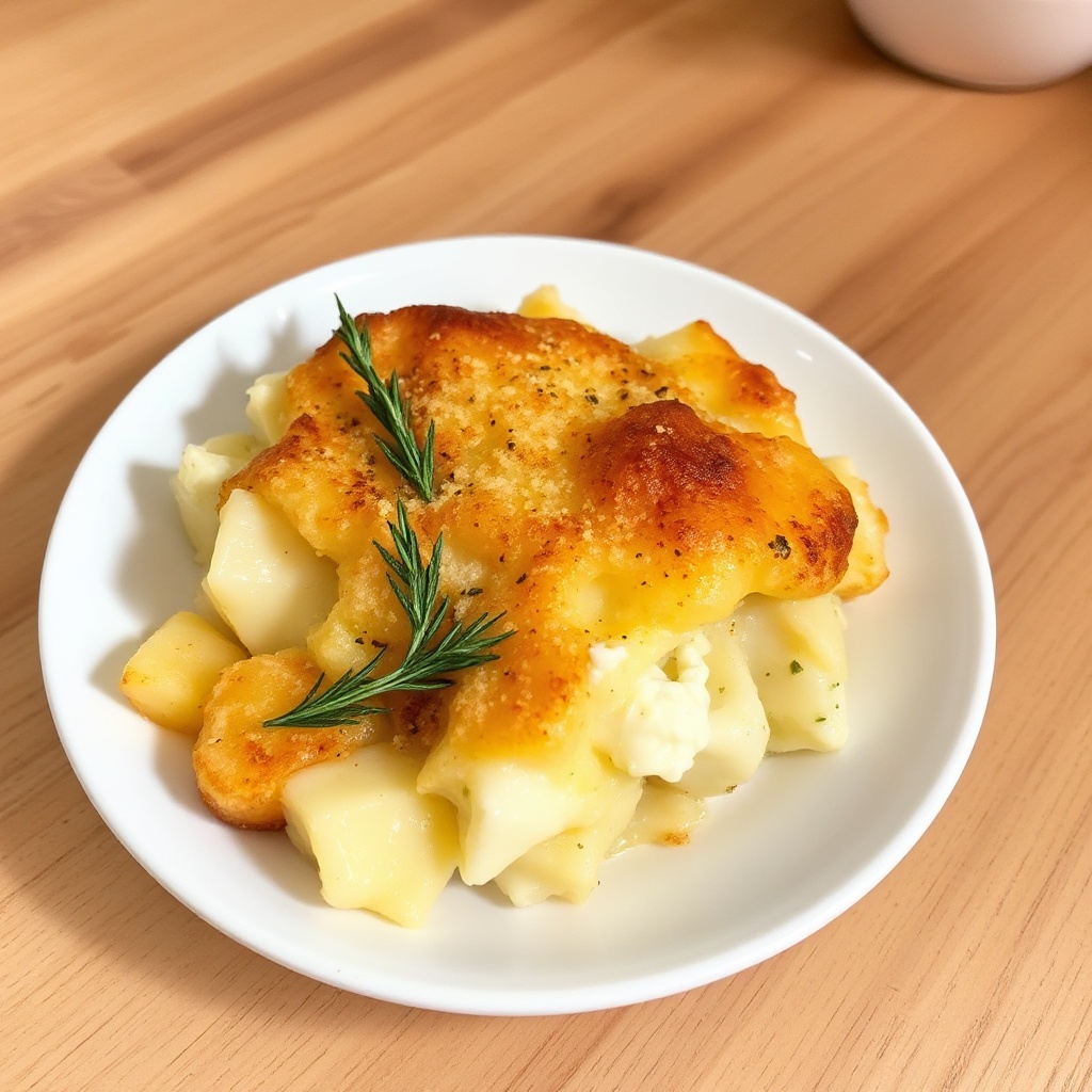Goldene Kruste Auflaufkartoffeln