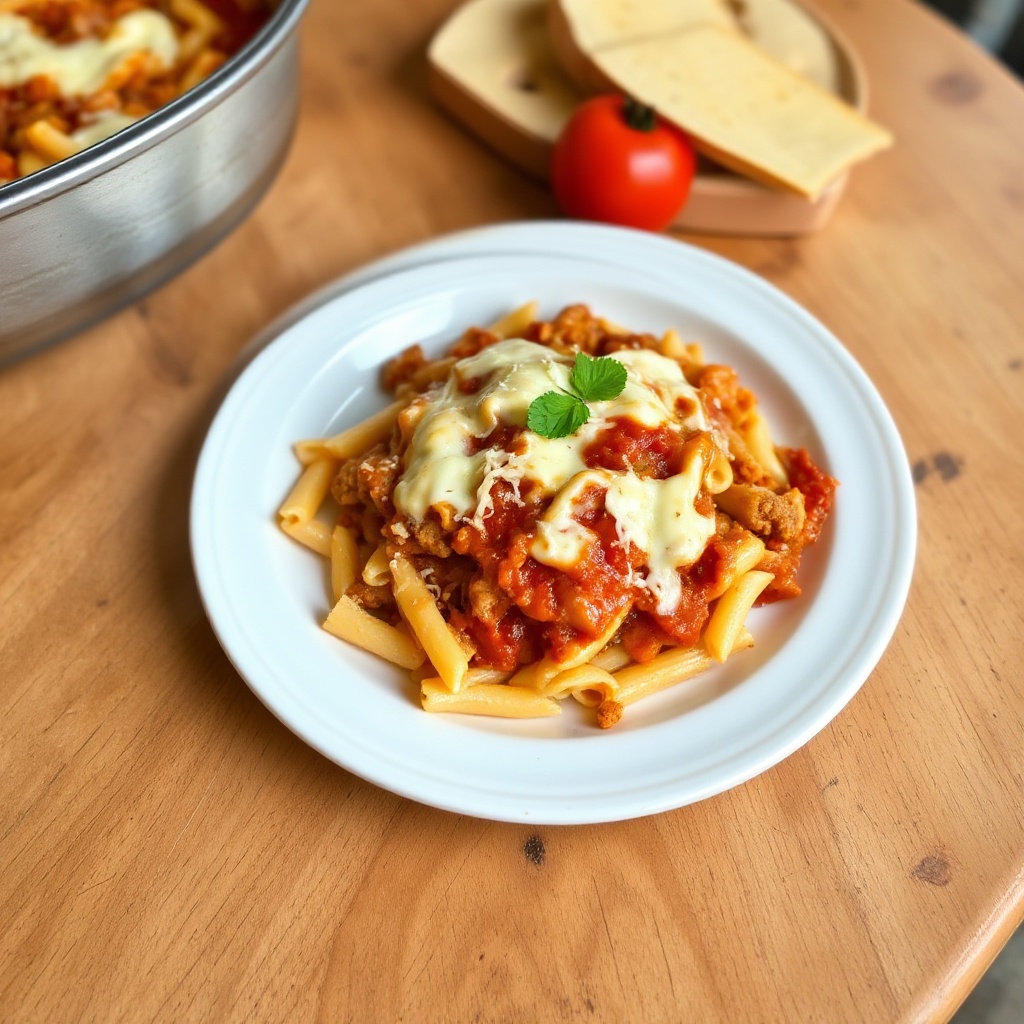 Käseüberbackene Pasta-Delikatesse