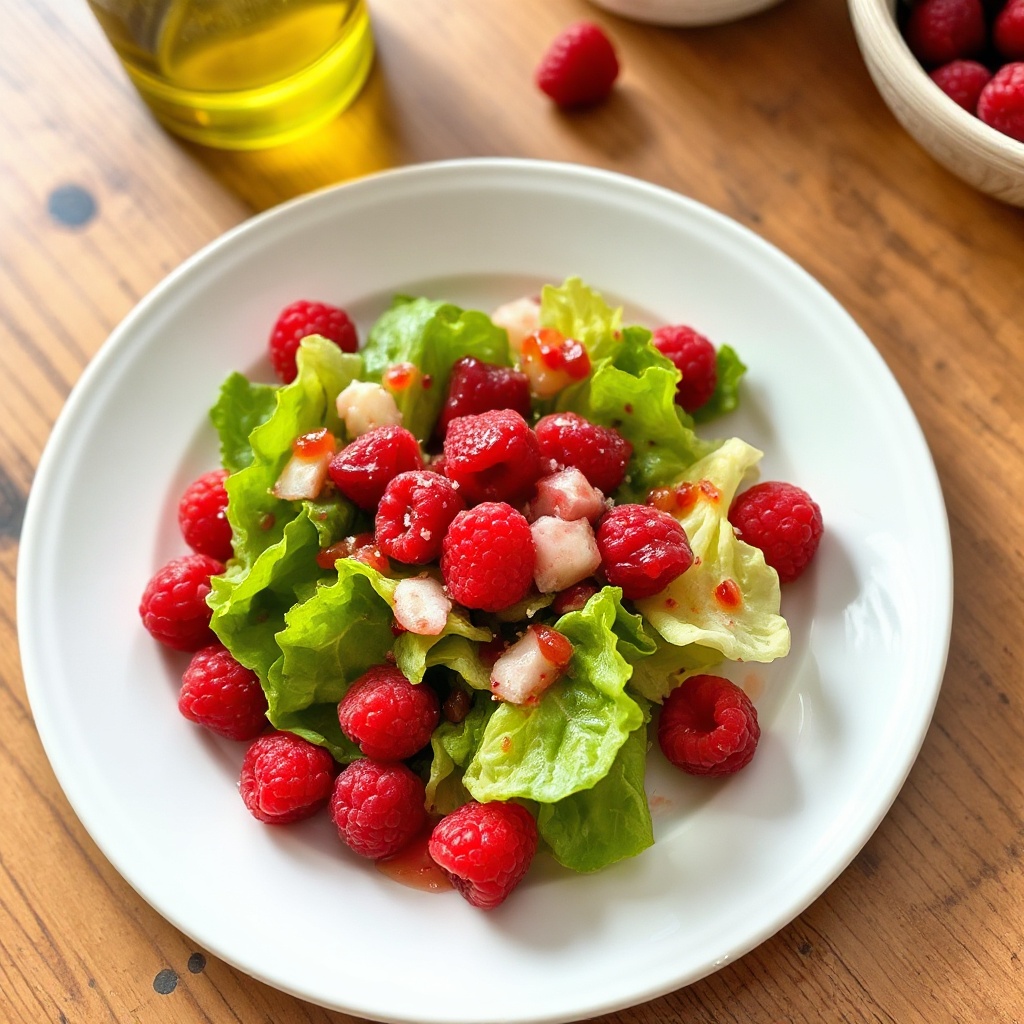 Frischer Himbeer-Vinaigrette-Salat