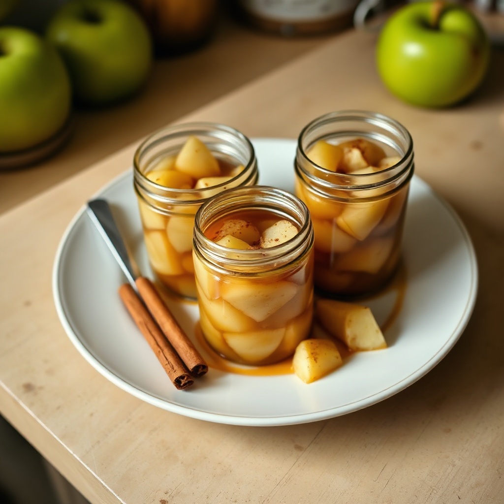 Rustic Apple Pie Filling in Jars