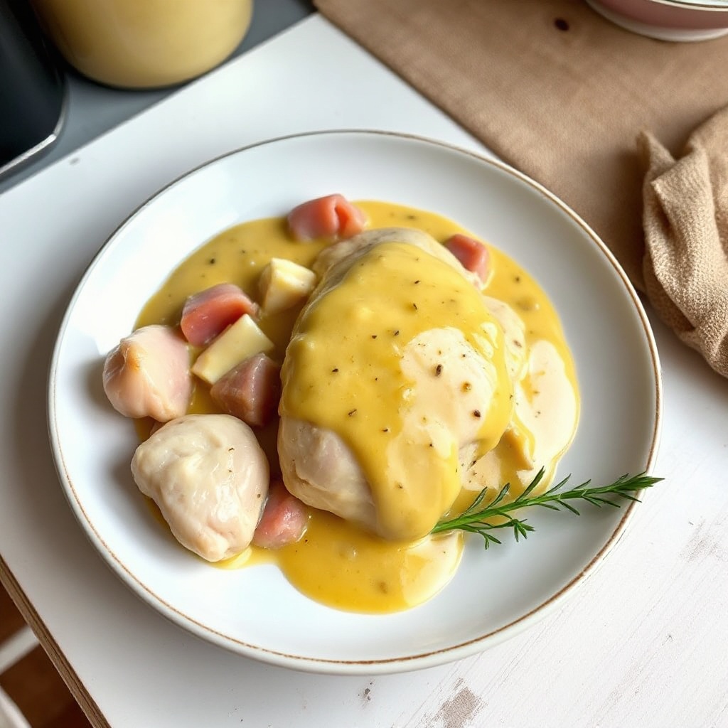 Swiss-Style Chicken with Creamy Mustard Sauce