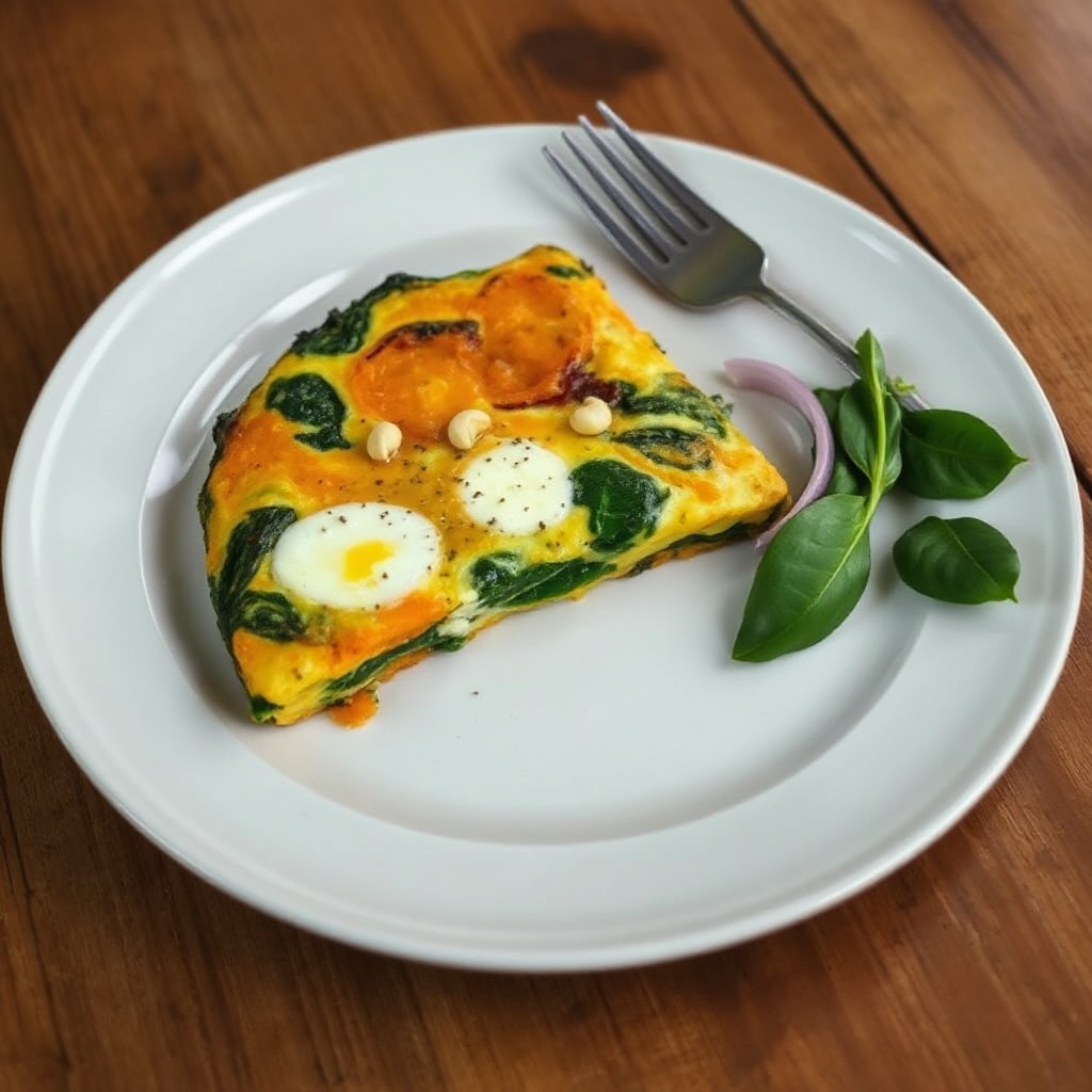 Frittata di Patate Dolci, Spinaci e Formaggio di Capra