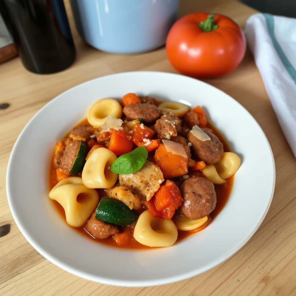 Herzhafter Wurst- und Tortellini-Eintopf