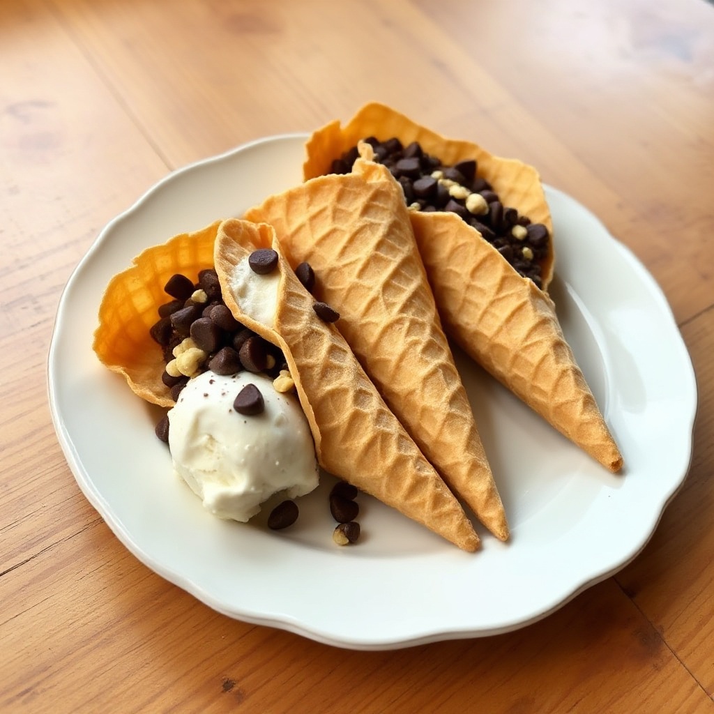 Chocolate Peanut Ice Cream Cones