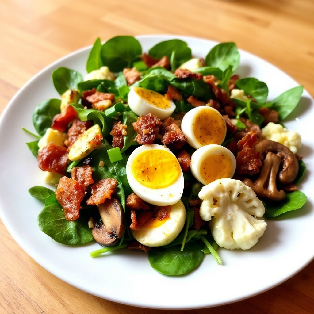 Spinat-Delight-Salat mit würzigem Dressing