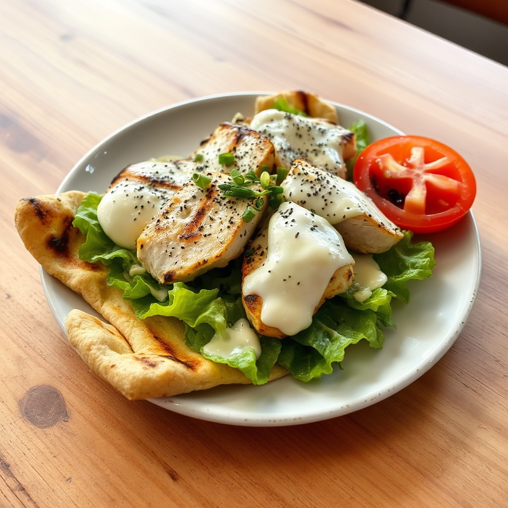 Flatbread con Insalata Caesar di Pollo Grigliato
