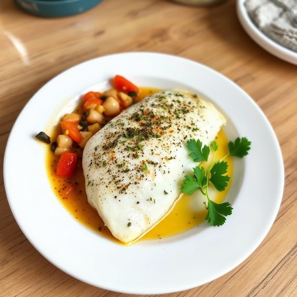 Pesce Bianco al Forno con Erbe Aromatiche