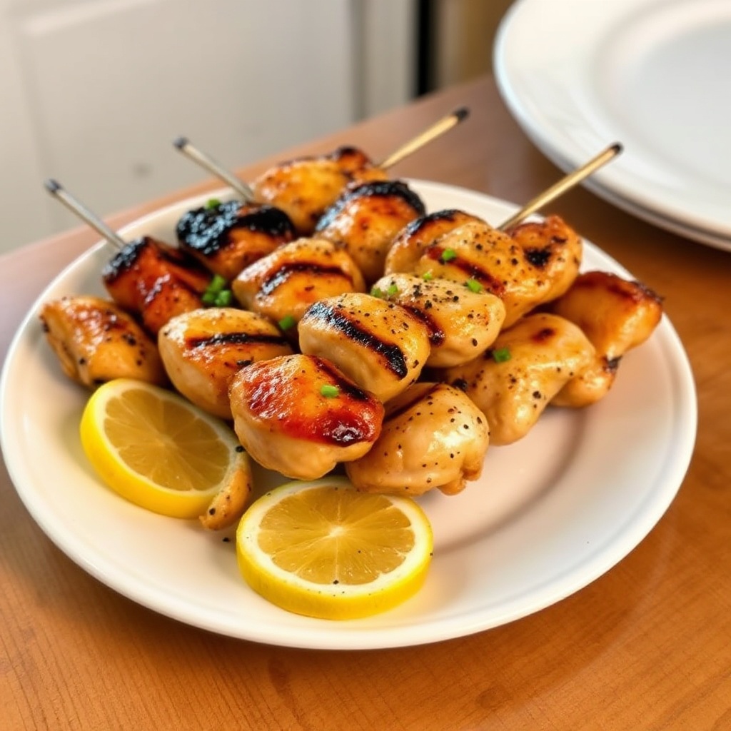 Herzhafte Gegrillte Hähnchenspieße mit Zitrusmarinade