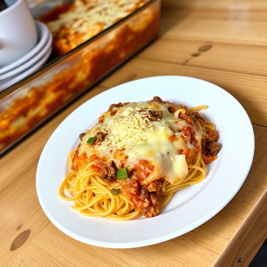 Casseruola di Spaghetti al Formaggio al Forno